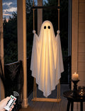 Halloween Decorations Outdoor 4.6FT Large Pre-Assembled Hanging Swing Ghost / ready-to-hang ghost,remote waterproof light...