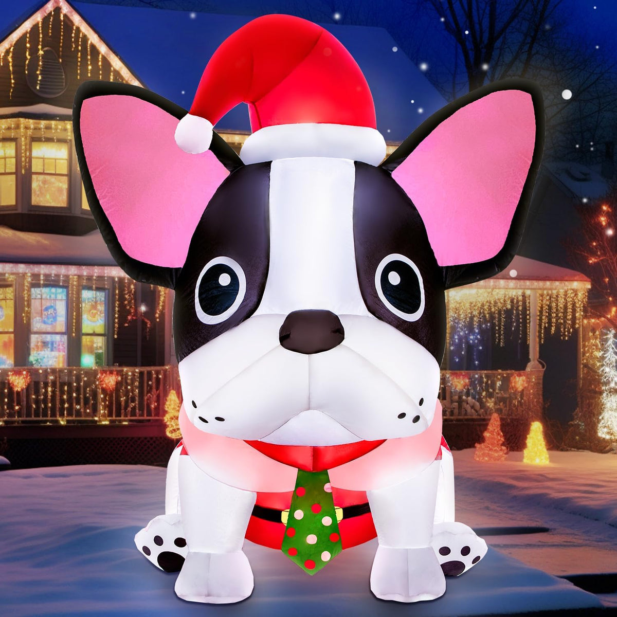 zukakii 5FT Christmas Inflatables Decorations Outdoor Built-in Bright LEDs, Cute Christmas Blow Up Yard