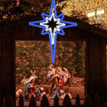 Large 43"x32" Twinkle 216 LED Bethlehem Star,Super-Bright Blue and White LEDs Outdoor Christmas Decoration