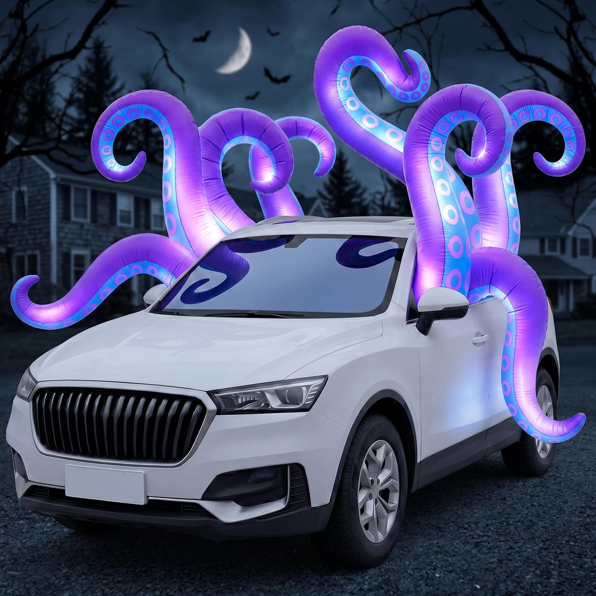 Joiedomi Halloween Inflatable Trunk or Treat Car Decorations, 8 Octopus Tentacles Trunk Or Treat Inflatable