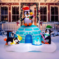 PRESENCE Inflatables Igloo LED Light Up Penguin Fishing, Christmas Blow Up for Garden Lawn Holiday