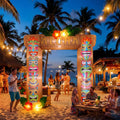 Sosation 9.8 ft Inflatable Tiki Hawaiian Luau Party Decorations Lighted Summer Tropical Inflatables Aloha