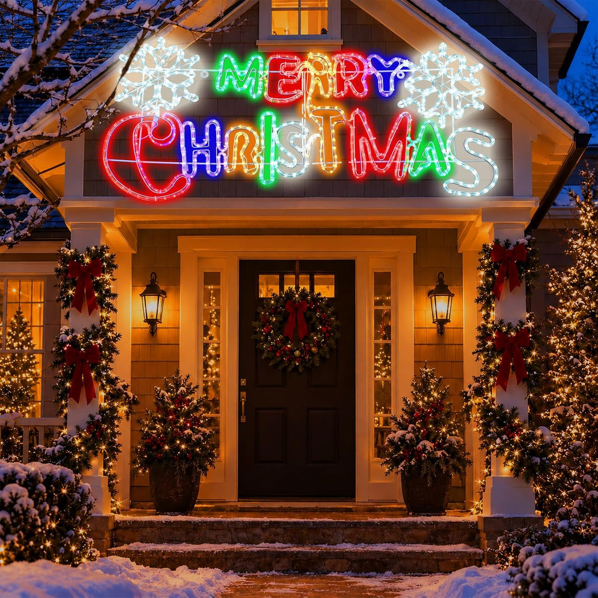 Rossesay 48" Outdoor Merry Christmas Light, Large Christmas LED Sign Decoration / Extra Size Light up