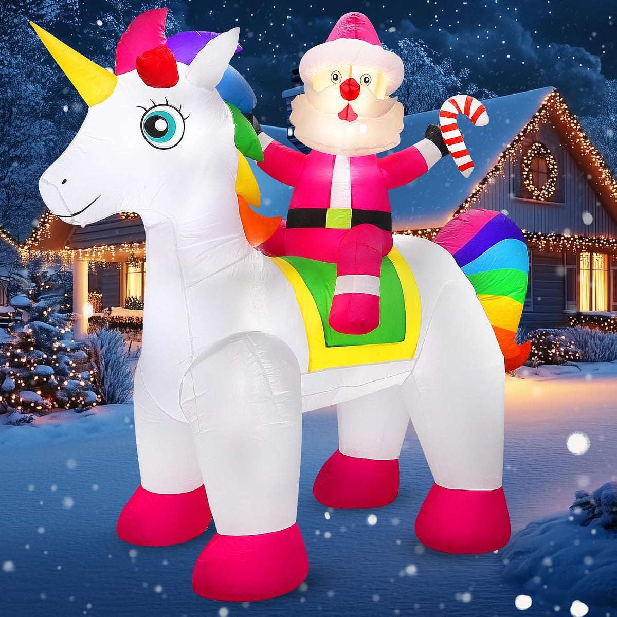 Koncifun 7.2 FT Christmas Inflatables Yard Decorations Outdoor Inflatables Decorations Built-in LED Lights,