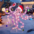 Christmas Octopus Outdoor Decorations, Coastal Beach Christmas Decors / 26.7" Coastal Beach 3D Lighted